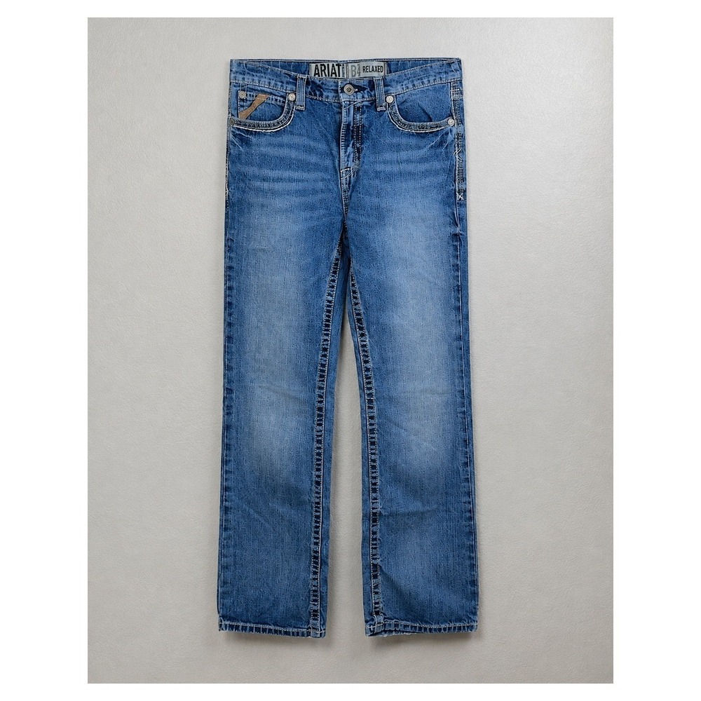 Ariat B4 Relaxed Boys Jeans Size 16 Blue Western Bootcut Denim